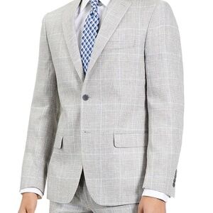 Lauren Ralph Lauren Men’s Plaid Linen Blazer Sport Coat Beige Gray 42R